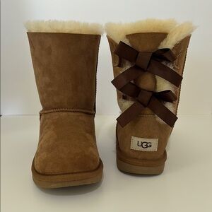 UGG Brown Shearling Boots with Bows